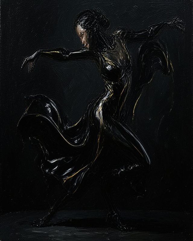 Redonnoir Fine-Art Foto ‚Tanz aus Lack‘ — elegante Frau in Schwarz mit rot lackierter Stiletto-Sohle, Dance of Lacquer, editorial Schwarzweiss mit rotem Farbakzent.